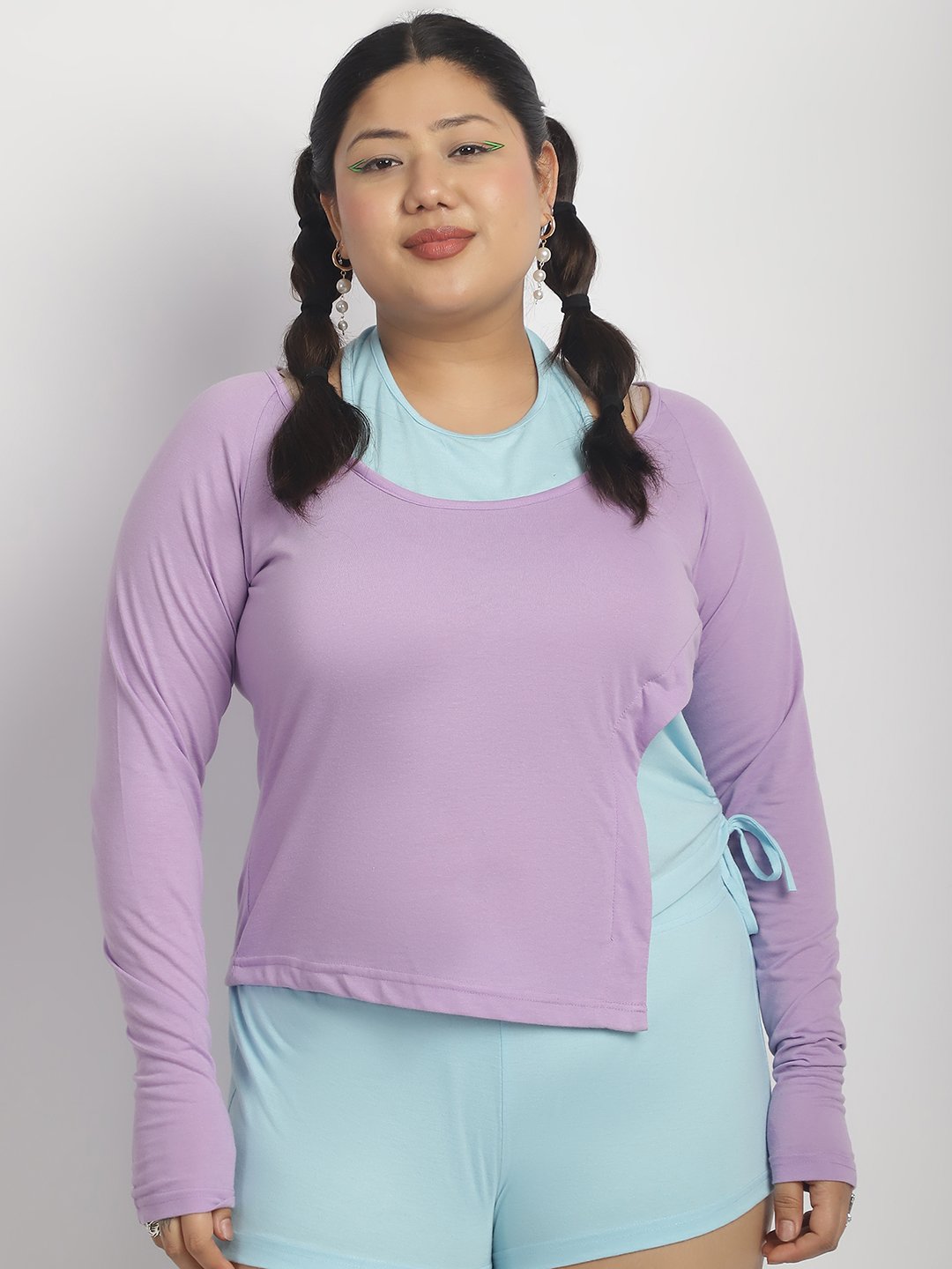 Crush It Top : Lilac and Sky Blue Color