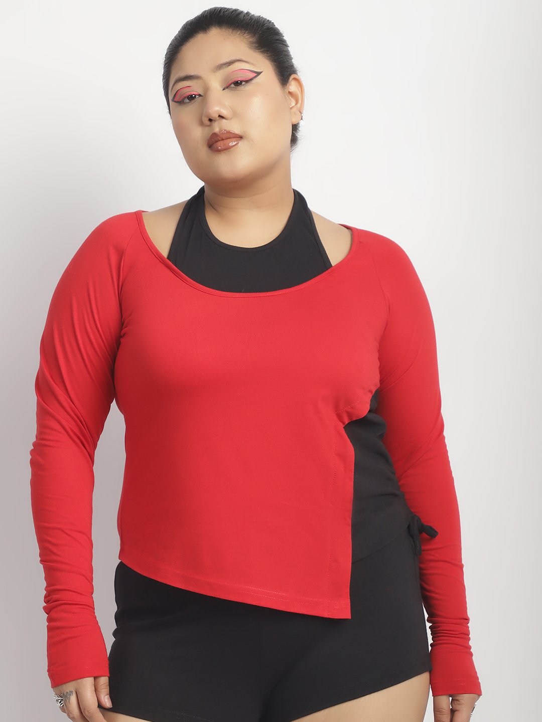 Crush It Top : Red and Black Color