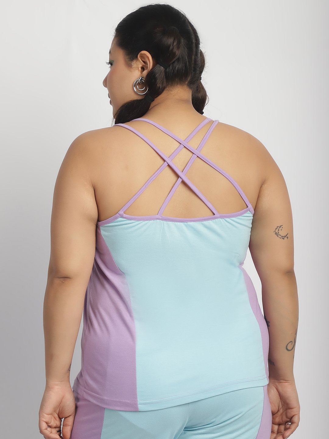 Rainbow Swirl Top: Sky blue and Lilac Color
