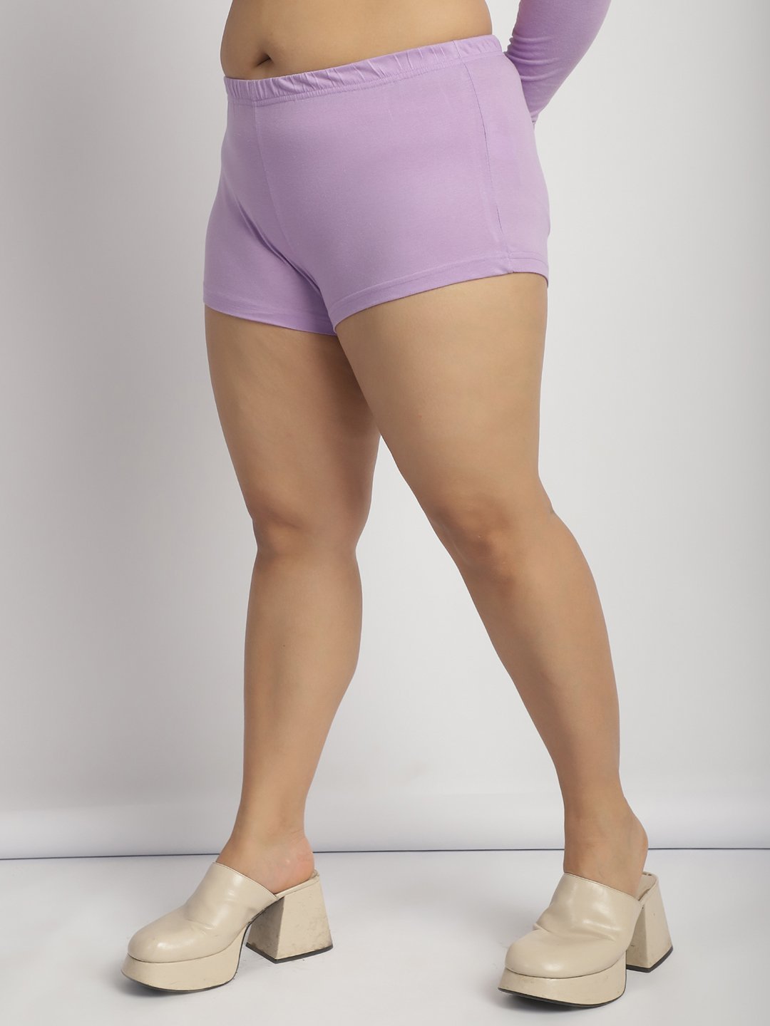 Cherry Pop Booty Shorts : Lilac Color