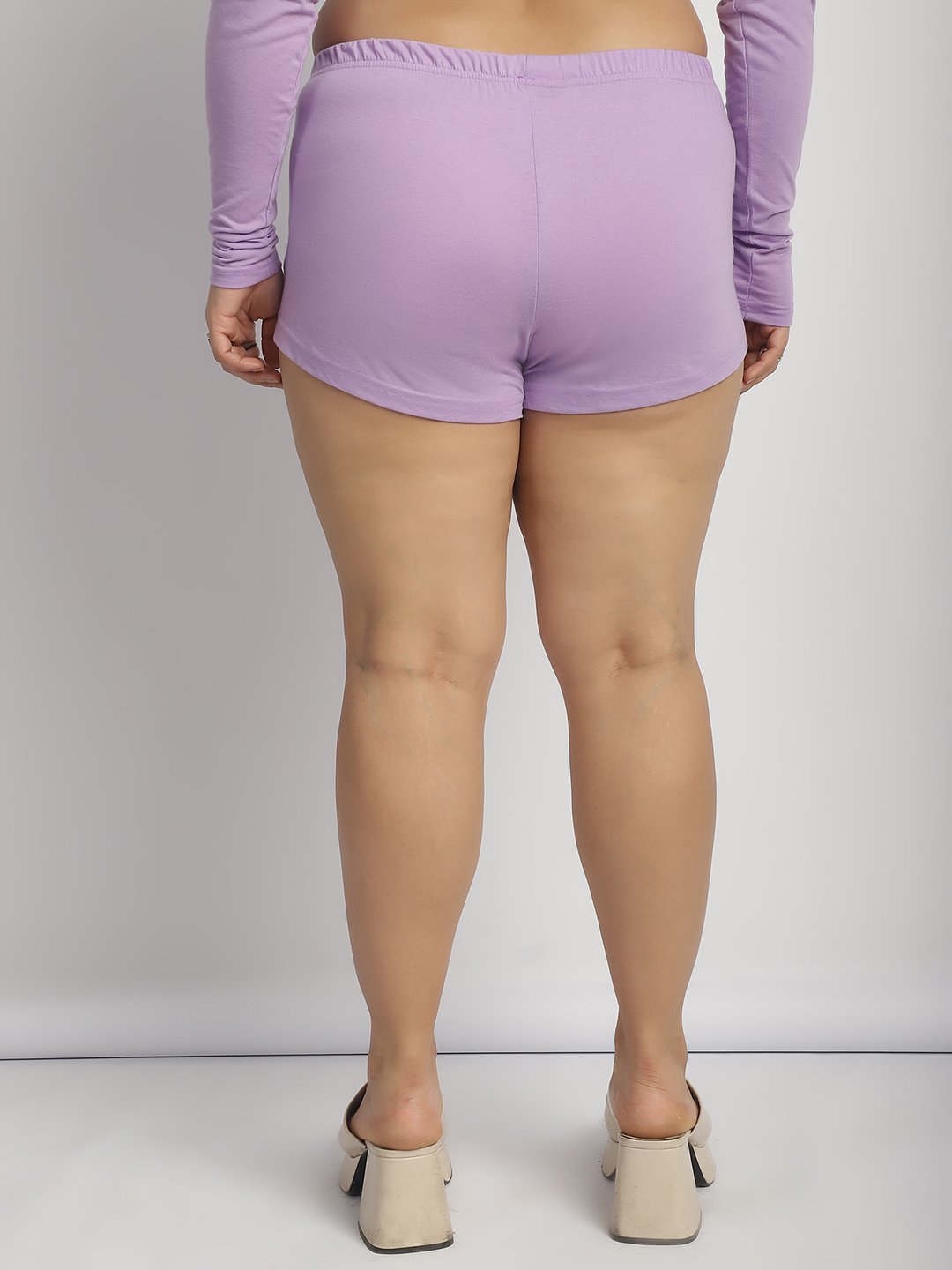 Cherry Pop Booty Shorts : Lilac Color
