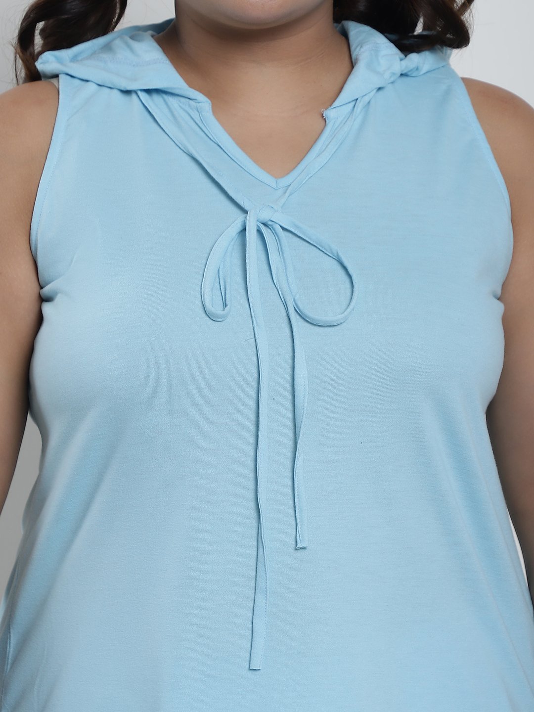 Candy Comfort Hoodie Tank Top : Sky Blue Color