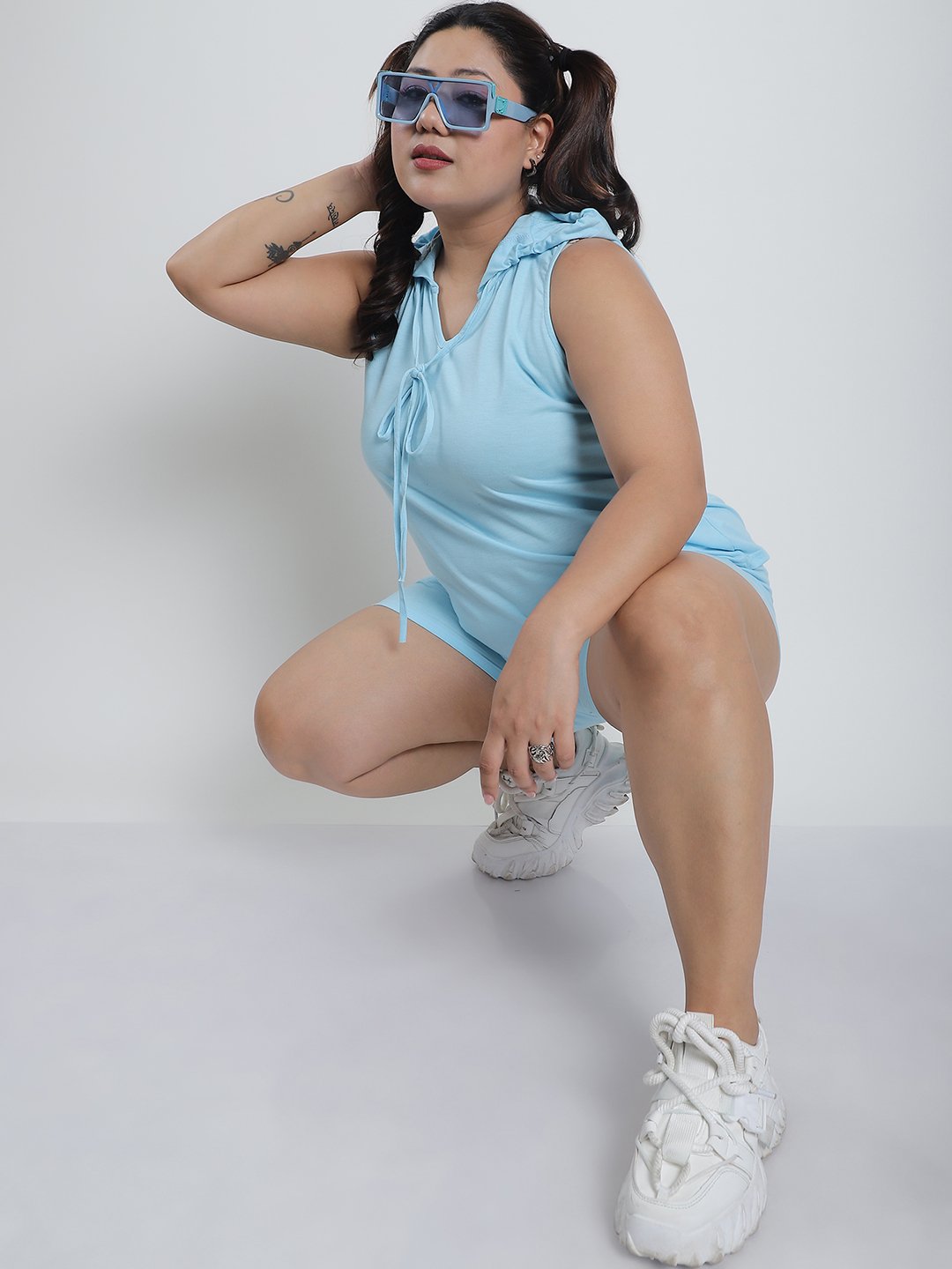 Candy Comfort Hoodie Tank Top : Sky Blue Color