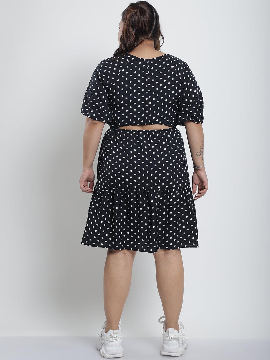 Summer Bliss Dress : WHITE BIG POLKA Color