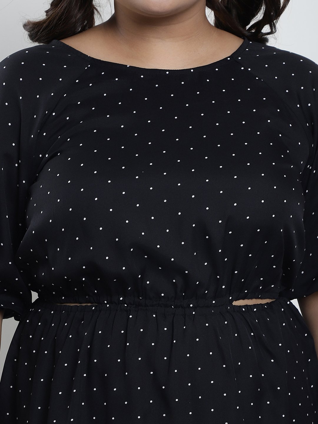 Summer Bliss Dress : WHITE SMALL POLKA Color